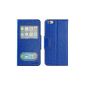 6 iPhone Case Leather Case [View] Case Blue (Wireless Phone Accessory)
