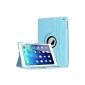 Bingsale 360 ​​Leather Case for iPad Air with flap / support stand and positioning the sleep spell (light blue)