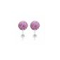 Earrings Style Shamballa Crystal Nails 1cm - Rose (Jewelry)
