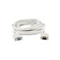 Gino 5M 16ft HD15 VGA Male to Female M / F Cable Cord White Computer (Electronics)