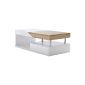 Robas Lund 58229WE6 coffee table Hope MDF glossy Oak rough sawn, 1 drawer with storage compartment, 1 drawer, 120 x 60 x 42 cm, white (household goods)