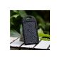 Eboot 5000mAh charger rain and dirt resistant solar panel / USB dual shock Port Portable battery charger external backup Power Pack for iPhone 5 5 5 4 4 s, iPods (Apple adapter not included), Samsung Galaxy S5 S4, S3, S2, Note 3, Note 2 more kinds of Android Smart Phones, Windows phone and other devices more (BLACK) (Wireless Phone Accessory)