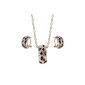 Fashion Plaza Ladies Jewelry Set Leopard white crystal jewelry set necklace earring S180 (jewelry)