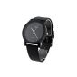Elegant Men's Watch Men's Watch Clock Quartz PU Leather Black (clock)