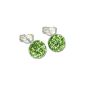 Silver Dream Glitter Earrings hemisphere light green Preciosa element 925 sterling silver earrings GSO217L (jewelry)