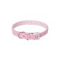 Collar Dog / Cat adjustable Artificial Leather and Strass (S, Pink) (Others)