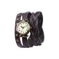 AMPM24 Vintage Style Bracelet Watch Quartz PU Leather Rivet Rock Retro Brown -WAA341 (Watch)