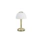 Trio lights LED table lamp in polished brass, glass white satin, Touche dimmer with 3 levels of brightness, including 1 x 5W LED, height - 28 cm 529 990 103 (household goods)