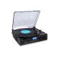 Auna TT-186E turntable modern stereo and USB-MP3 recording function (FM radio, integr. Loudspeakers) black