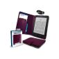 Amazon Kindle 4 Case / Cover - PURPLE ('SD Folio' Tablet Case / Cover / Pouch) with reading light (Clip-On LED Reading Lamp) from G-HUB for 6 