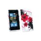 Emartbuy Nokia Lumia 800 LCD Screen Protector And Gel Skin Cover Oriental Flowers (Electronics)