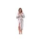 Morgenstern, bathrobe with hood made of microfiber for ladies, Gr.  M, color gray / pink, sizes S to L available