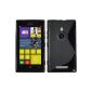 Silicone Case for Nokia Lumia 925 - S-Style black - Cover PhoneNatic ​​Cover + Protector (Electronics)