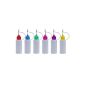 6 Pieces COLORED needle bottles including marking labels -. SmokerFuchs® Nadelcap - empty bottle for filling 20 ml and mix of E-Liquid for electronic cigarettes