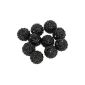 Lot 10 Rhinestone Crystal Beads Shamballa Style 10 mm - Black