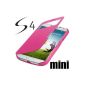 Samsung Galaxy S4 Mini i9190 / i9195 S4 Mini LTE S-View Flip Cover Pink Carrying Case as S-View Battery Cover Flip Case + Free Screen Protector !!  (Electronics)
