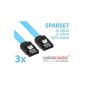 SPARSET - 3x HDD S-ATA cable Blue 1,5GBs / 3GBs / 6GBs (2x 30cm cable + 1x 50cm cable), from Kabelmeister!  (Personal Computers)