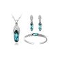 NINABOX® - 'Cold Tears' - Set Necklace & Bracelet & BO - Fashion Jewelry Women Girls - Crystal Swarovski Elements (blue jumped) - Ref.  T000119 (Jewelry)