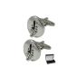Cufflinks Elegant - Shifters - Great Quality - Ingenious Design - Brass - Silver color - Car System - Includes Gift Box (Jewelry)