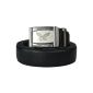 Genuine black leather belt with automatic buckle elegant Width 3.2 or 3.7cm | Lengths: 110-135cm Waist 95-120cm = (Clothing)
