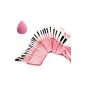 LuckyFine 32 Pcs Pink Makeup Brush Cosmetic Professional Eye Shadow Foundation Powder Blush with Sponge Makeup (Miscellaneous)