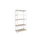 Shelf white epoxy metal storage timber with 5 shelves Chipboard 180 x120 x 45 suitable for améngement garage, workshop, archive, warehouse, back room and scullery.  rack level by supporting up to 200Kg