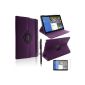 ADVANSIA® ROTATING CASE COVER 360 SHELL TABLET SAMSUNG Galaxy Note 12.2 Violet Pro + Film + Stylus Screen protectors (Electronics)