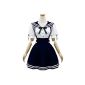 Pretty Maid Lolita Cosplay Costume Sailor School Uniform Cosplay Halloween costume Dress, Dark Blue, L (Toy)