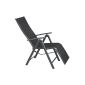 Ultranatura relaxing armrests Aluminium chair, Korfu range - 73 x 60 x 112 cm, Anthracite (Garden)