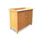 Habau garden table with cabinet, yellow, 98 x 48 x 95 cm (garden products)