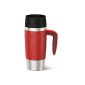 EMSA 514098 Insulated Travel Mug Handle, red, 0.36 liters (4 hrs. Hot, 8 hrs. Cold, Dishwasher, 360 drinking spout, 100% leak-proof) (household goods)