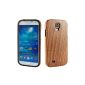 SunSmart Handmade unique wooden shell bamboo sleeve for Samsung Galaxy S4 IV i9500 with free screen protector (Walnut) (Electronics)