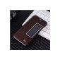 MOONCASE View Window Leather Case Cover Flip Case Protection Case for Huawei Honor Brown 6 (Electronics)