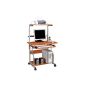 SixBros.  Rolling Desk Computers - Teak - CT-7800/50 (Office Supplies)