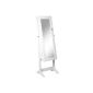 Jewelry cabinet with swivel mirror in white and adjustable mirror cabinet incl. Key (household goods)