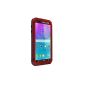 LoveMei Protective cover waterproof / shockproof / dust / Metal Aluminium Galaxy Note4 N9100 - Red (Electronics)