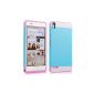 Vandot 1X Hybrid TPU Silicone Hard Strass Glitter Case Case Case Case Case Protection Case Protective Cover for Huawei Ascend P6 Bowl - Baby Pink Light Pink + White + Blue Sky Blue (Electronics)