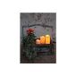Romantic LED - candles in the three-pack / Set of 3 - size 15 cm / 11,5 cm / 7.5 cm high - decorative and energy-saving LED technology including Timer -. Flickering candle - in amber - interior and exterior - Area - OUTDOOR - NEW - from the KAMACA-SHOP