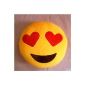 Emoji Icon Smiley Smiley Yellow Round Cushion Sofa shoulder pillow stuffed with filling (08) (Kitchen)