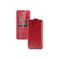 Favory Original genuine leather case for Nokia Asha 206 red (Accessories)