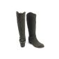 Marco Tozzi ladies winter long boots, leather, equestrian optics graphite, gray antique (Textiles)