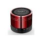 EasyAcc® Mini Portable Bluetooth Speaker, Red (Electronics)