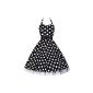 PRETTY KITTY FASHION 50s big polka dot black and white halter cocktail dress (Textiles)