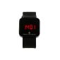 Unisex Colorful Touch Screen LED Digital Date and Time Wristwatch Black (Watch)