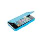 kwmobile® Protective case with flap practical and chic for Apple iPhone 4 / 4S Light Blue Silver (Wireless Phone Accessory)