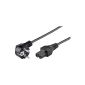 Wentronic power cord angled (Schuko to IEC 320-C15) 2m black (Accessories)
