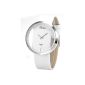 AMPM24 Sports Quartz Watch Elegant Transparent Dial White Leather Strap Unisex - WAA025 (Watch)
