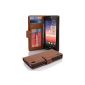 Cadorabo!  Faux Leather Case Cover Design - Portfolio Huawei brown P7 (Electronics)