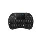 Rii i8 Black 2.4GHz Wireless Wireless Mini Keyboard (92 Keys DE QWERTY) Ergonomic with touchpad mouse replacement rechargeable Li-ion battery for Smart TV, Raspberry Pi, Mini PC, HTPC, computer and console games MacOS, Linux, Android, XBMC, Windows 2000 XP Vista 7 8