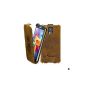MANNA Samsung Galaxy S5 Samsung Cover Case Bag Cover | Genuine Leather | Flip Case | nubuck leather, brown (Wireless Phone Accessory)
